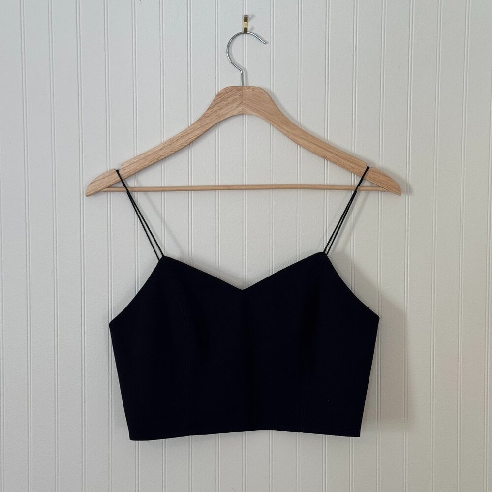 Alice + Olivia Black Crop Tank Top Small (Tag Removed)